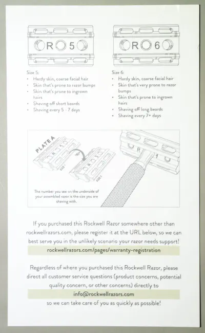 The Rockwell Razors 6C instructions, page 2